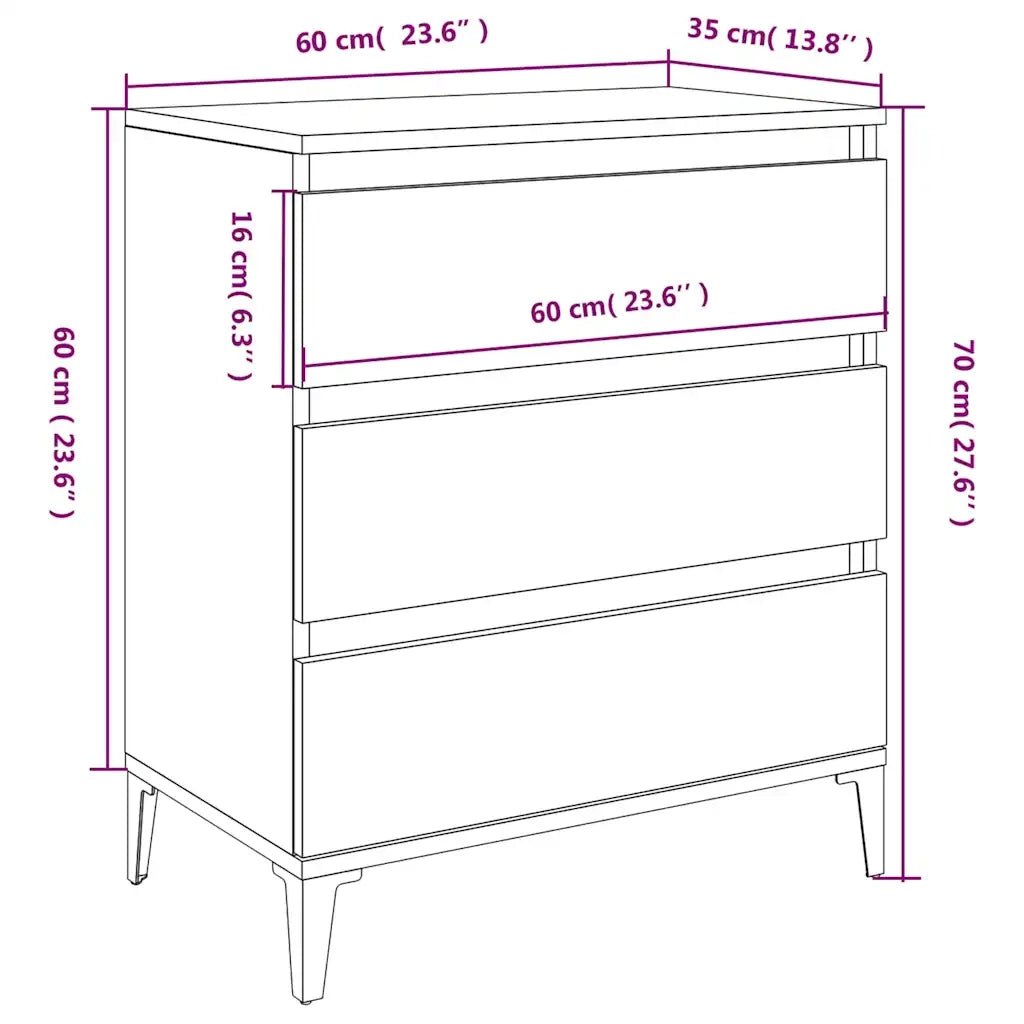 Credenza Grigio Sonoma 60x35x70 cm in Legno Multistrato 823054