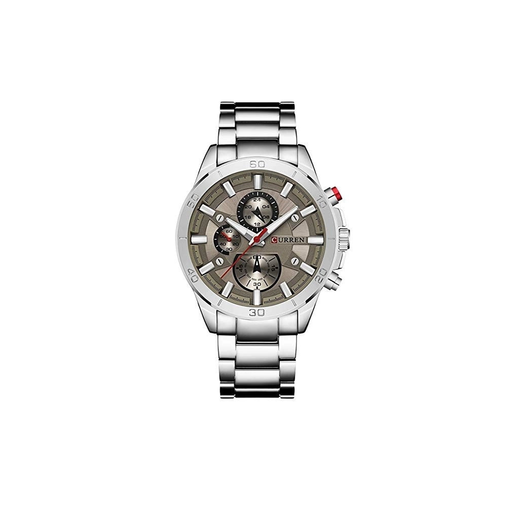 Trade Shop - Orologio Da Polso Uomo Curren 8275 Sportivo Analogico Cinturino Acciaio Silver -