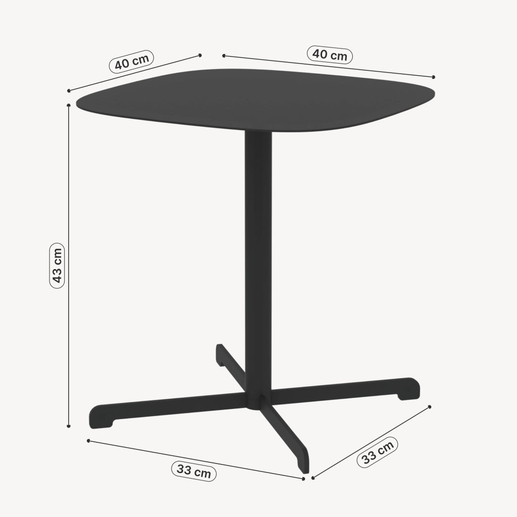 Tavolino da Giardino Foggia in Acciaio 43 x 40 x 40 cm - Grigio Antracite casa.pro