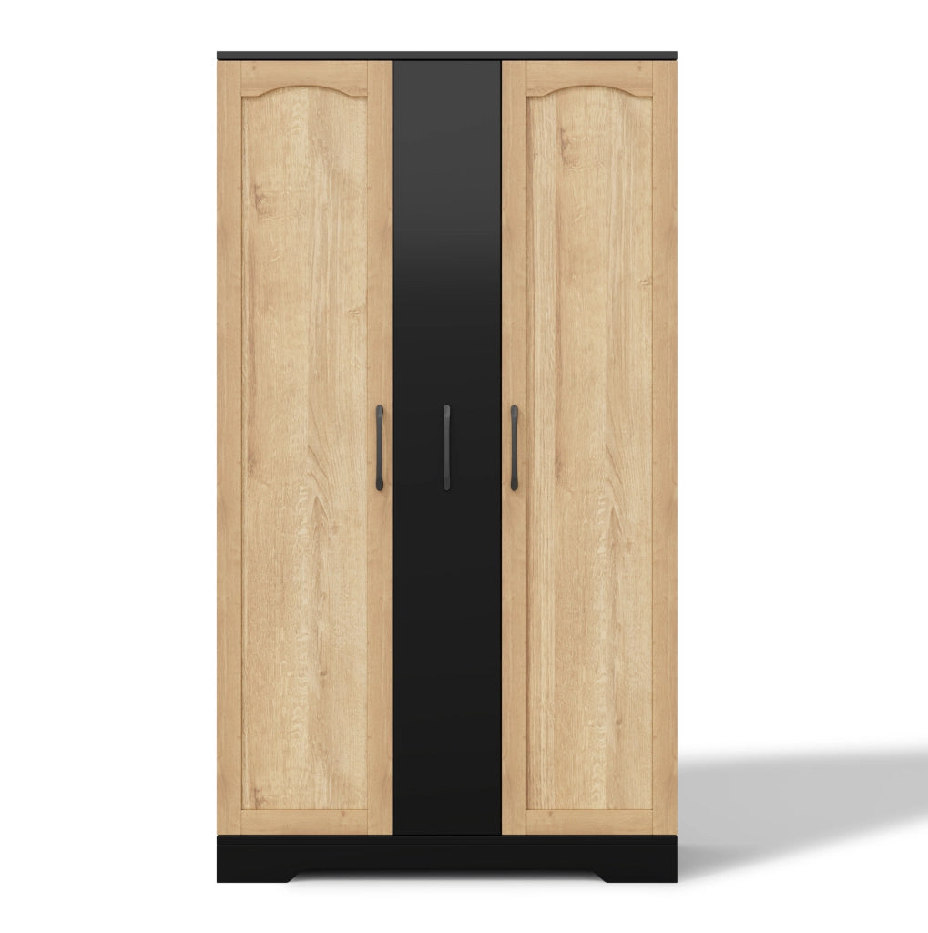 Mobile dispensa da cucina con 2 ante; ripiani regolabili e vano estraibile a 4 livelli; 150 x 78 x 40 cm; nero