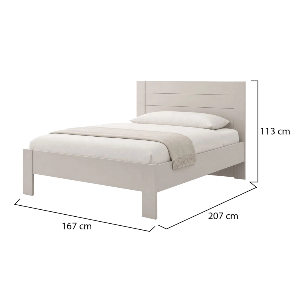 Letto Matrimoniale Siwwa, Letto Matrimoniale Dimensione Materasso 160x200 cm, Bianco Crema