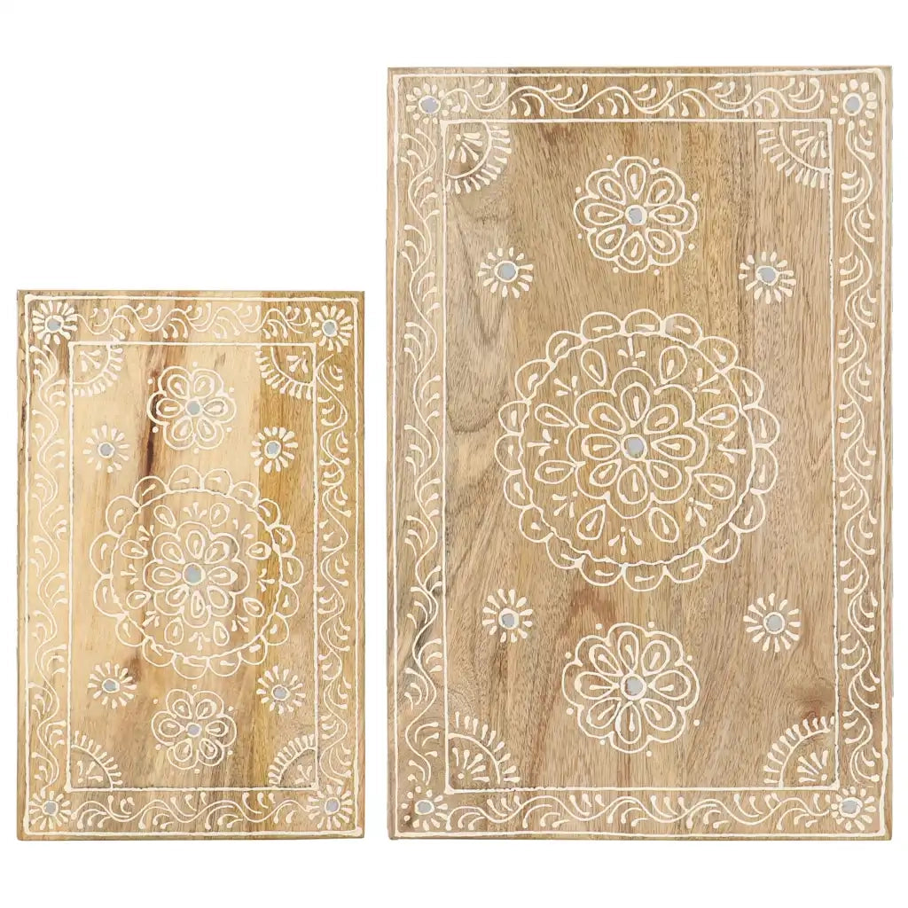 Set Tavolini da Salotto 2 pz in Legno Massello di Mango 285881