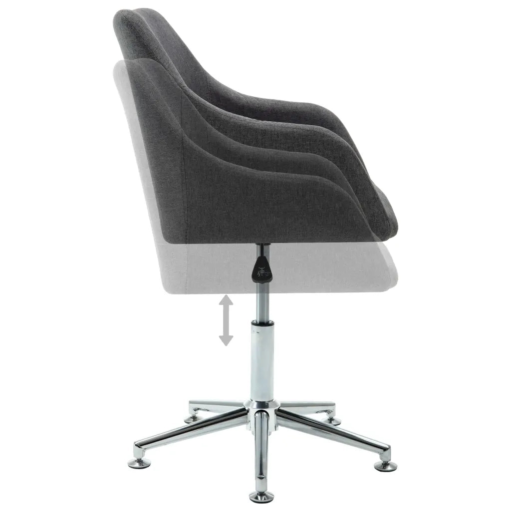 Sedie da Pranzo Girevoli 2 pz Grigio Scuro in Tessuto 283480