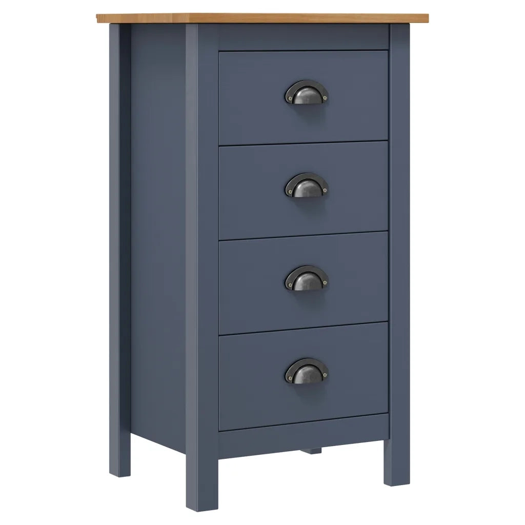Credenza Hill Grigia 46x35x80 cm in Legno Massello di Pino cod mxl 12723