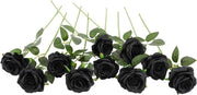 Decorazione floreale premium a fiori in tessuto, 10 pezzi, per uso domestico, ufficio e matrimoni, nero