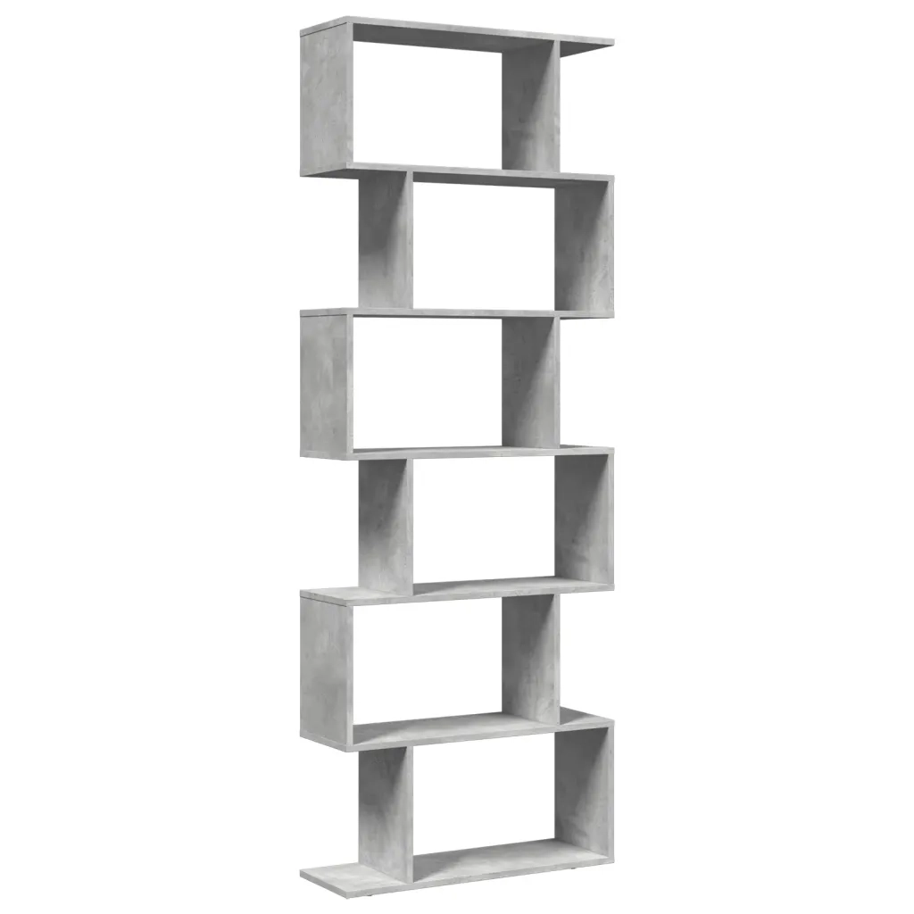 vidaXL Libreria Divisorio 6Piani Grigio Cemento 70x24x193cm Truciolato