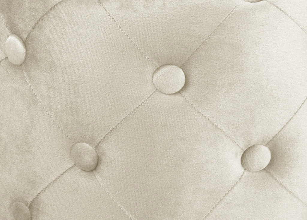 Pouf Salotto/Camera Con Bottoni Imbottito Modello Velvet Parigi In Tinta Unita - Pouf - Beige