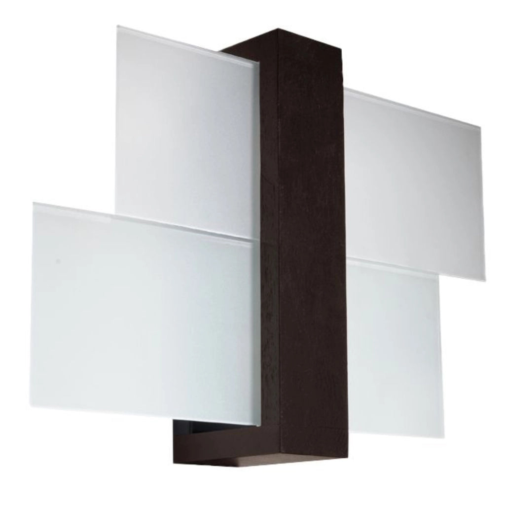 Applique REBIRD 1 legno wengé/vetro E27 IP20 Pure Lume