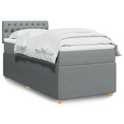 Giroletto a Molle con Materasso-Struttura Letto con Materasso Grigio Chiaro 80x200 cm Tessuto