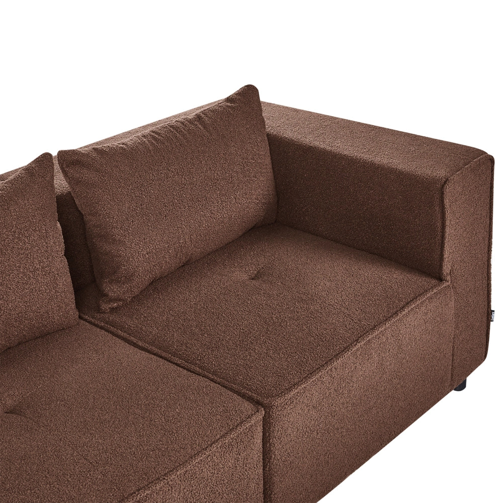 Divano modulare Boucle a 3 posti elementi angolari componibili marrone Stile moderno e minimalista