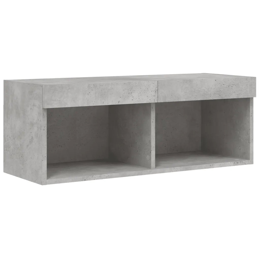 Mobili TV a Muro con LED 4pz Grigio Cemento Legno Multistrato 3216657