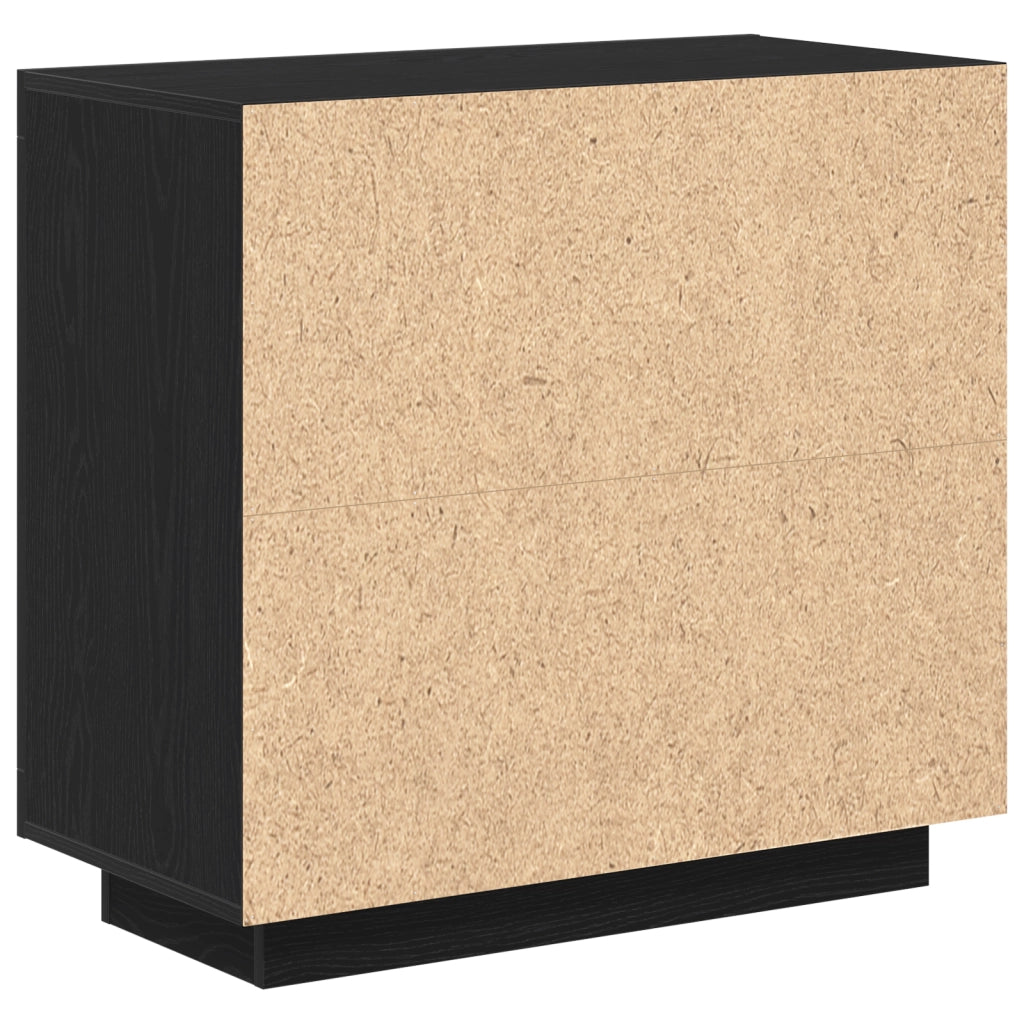 Sideboard Nero Rovere 80x40x75 cm Legno Ingegnerizzato