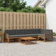 Set di divani da esterno con cuscino 6 pcs Naturale e Antracite