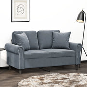 Divano a 2 Posti con Cuscini-Sofa 2 Posti con Cuscini Grigio Scuro 120 cm in Velluto 589988