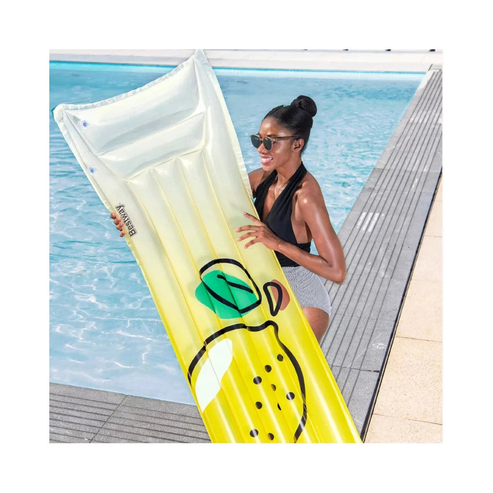 Trade Shop - Materassino Gonfiabile Galleggiante Piscina Grafica Con Limone 183 X 69 Cm 44122 -