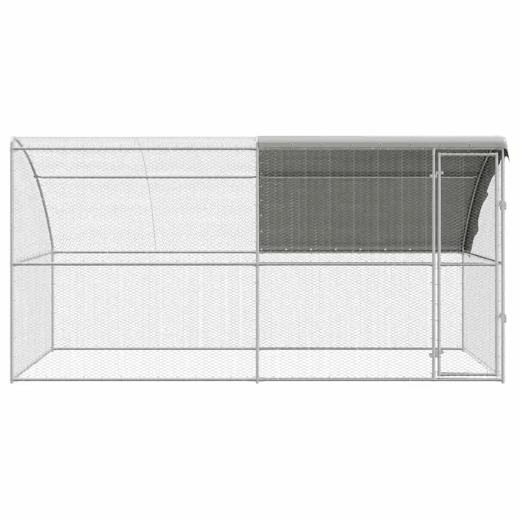 Gabbia per polli 2 pcs Argento 400 x 200 x 200 cm Acciaio e PE 3368322