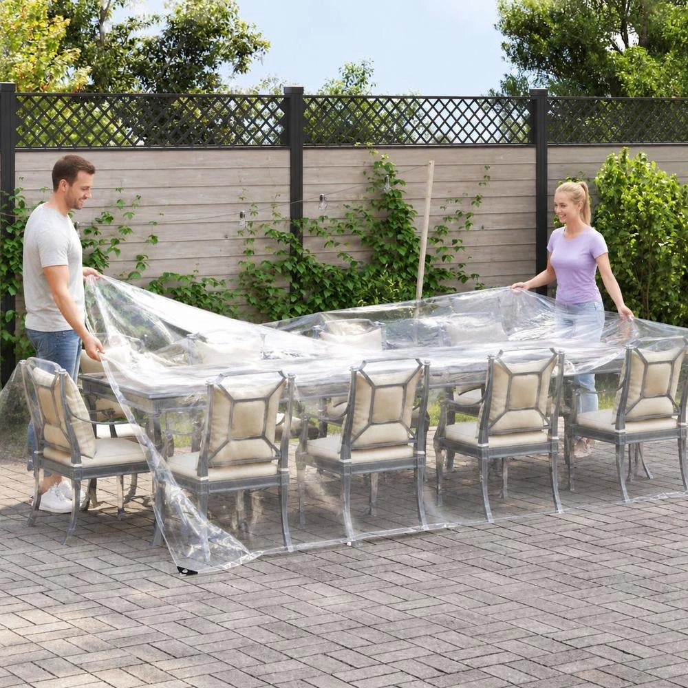 Telo trasparente con occhielli, 3x6 m, in PVC, robusto e resistente, ideale per coperture esterne, giardino e campeggio