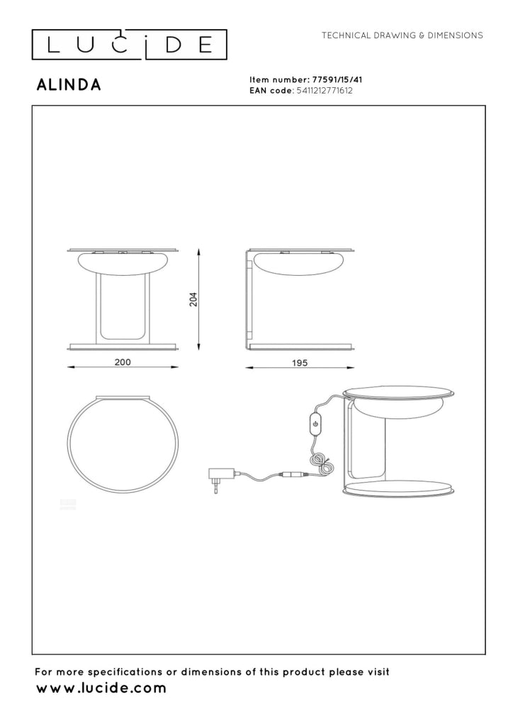 Lampada da tavolo LED ALINDA 9W taupe legno e vetro