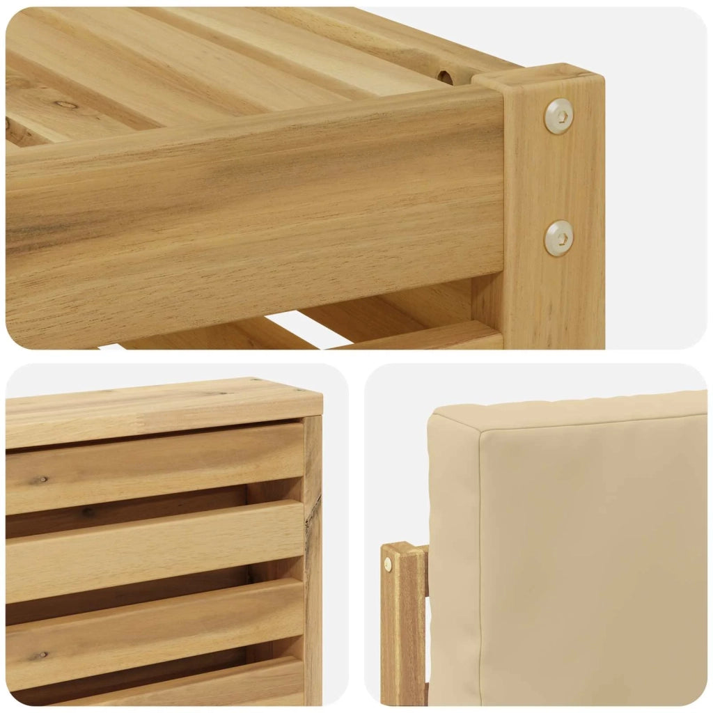 Set di divani da esterno 10 pcs Bianco e Beige 59 x 59 x 37 cm 3392553