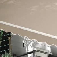 Tenda da Sole 4x2.5 m Avvolgibile a Manovella con Copertura Impermeabile, in Metallo e Alluminio, Beige