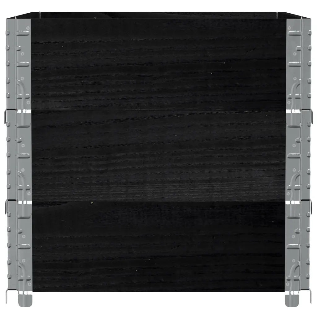 Fioriera da Giardino Nera 80x60 cm in Legno Massello di Pino 3295420