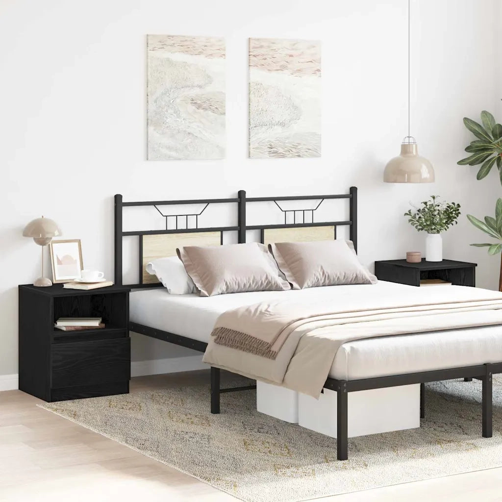 Armadio da Notte con cassetto 2 pcs Rovere Nero 40 x 40 x 50 cm 862610
