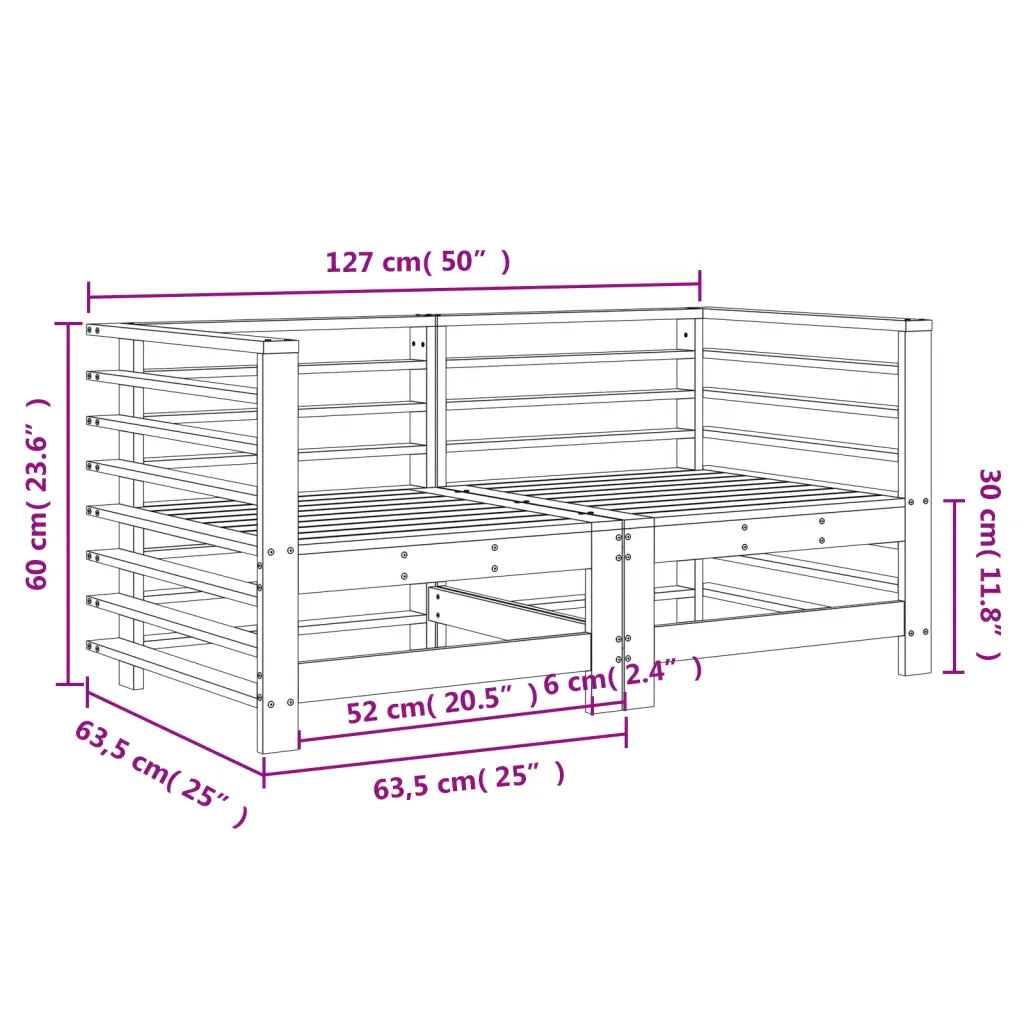 Divano componibile-Divani da Giardino Angolari 2 pz in Legno Massello di Douglas 238590