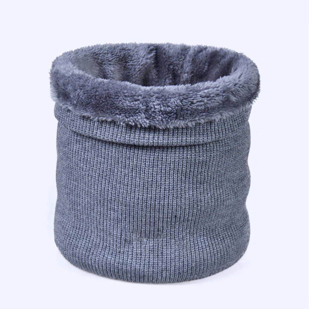 Sciarpa spessa in maglia a tinta unita da donna, elegante e calda per il collo, foderata in pile, perfetta per l'inverno.