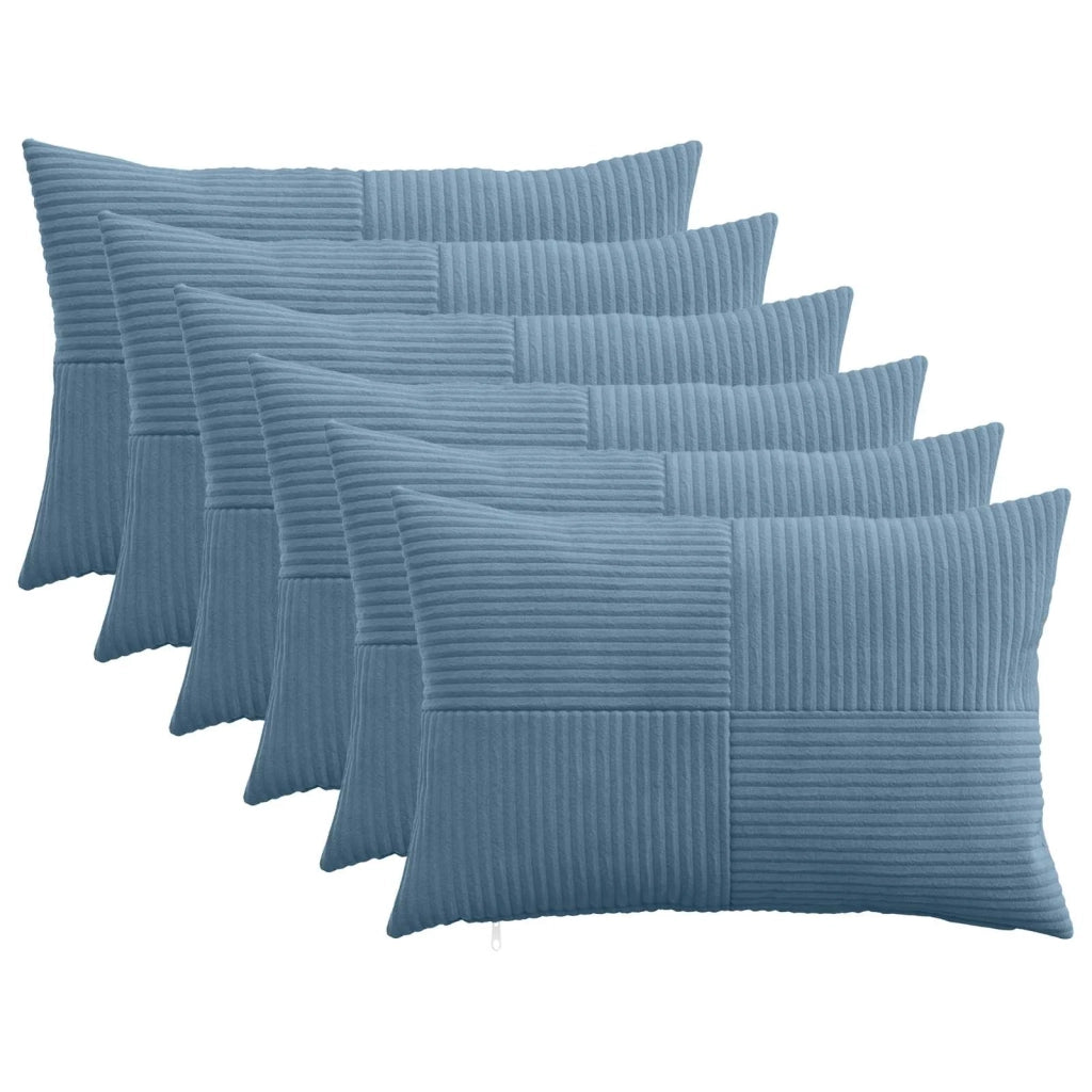 Federa 6 pcs ALMELO Blu 40 x 60 cm corduroy 914400