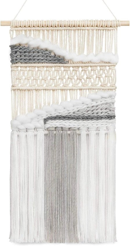 Macrame in grigio per muur in diverse camere - 12'' x 245