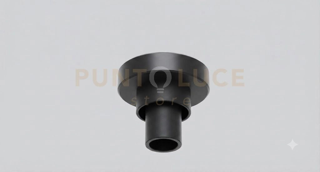 MONTATURA IN METALLO PLAFONIERA 1 LUCE E27 NERO