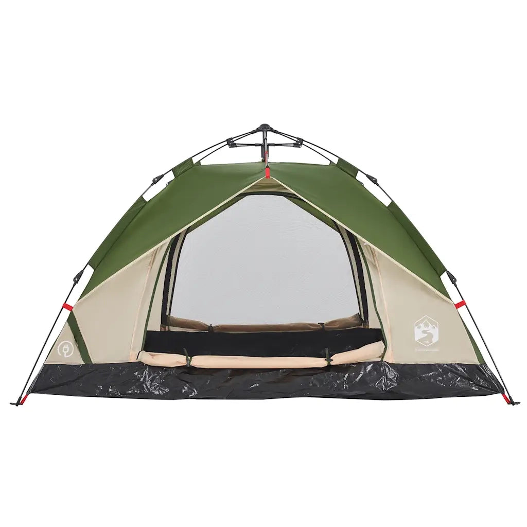 Tenda a Cupola da Campeggio 3 Persone Verde a Rilascio Rapido 4004193