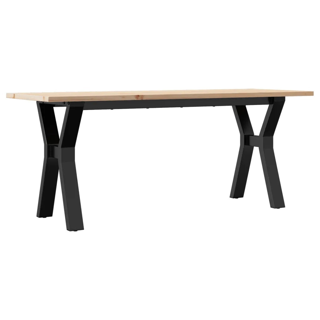 Tavolino Salotto Telaio a Y 110x40x45 cm Legno Pino e Acciaio 3282711