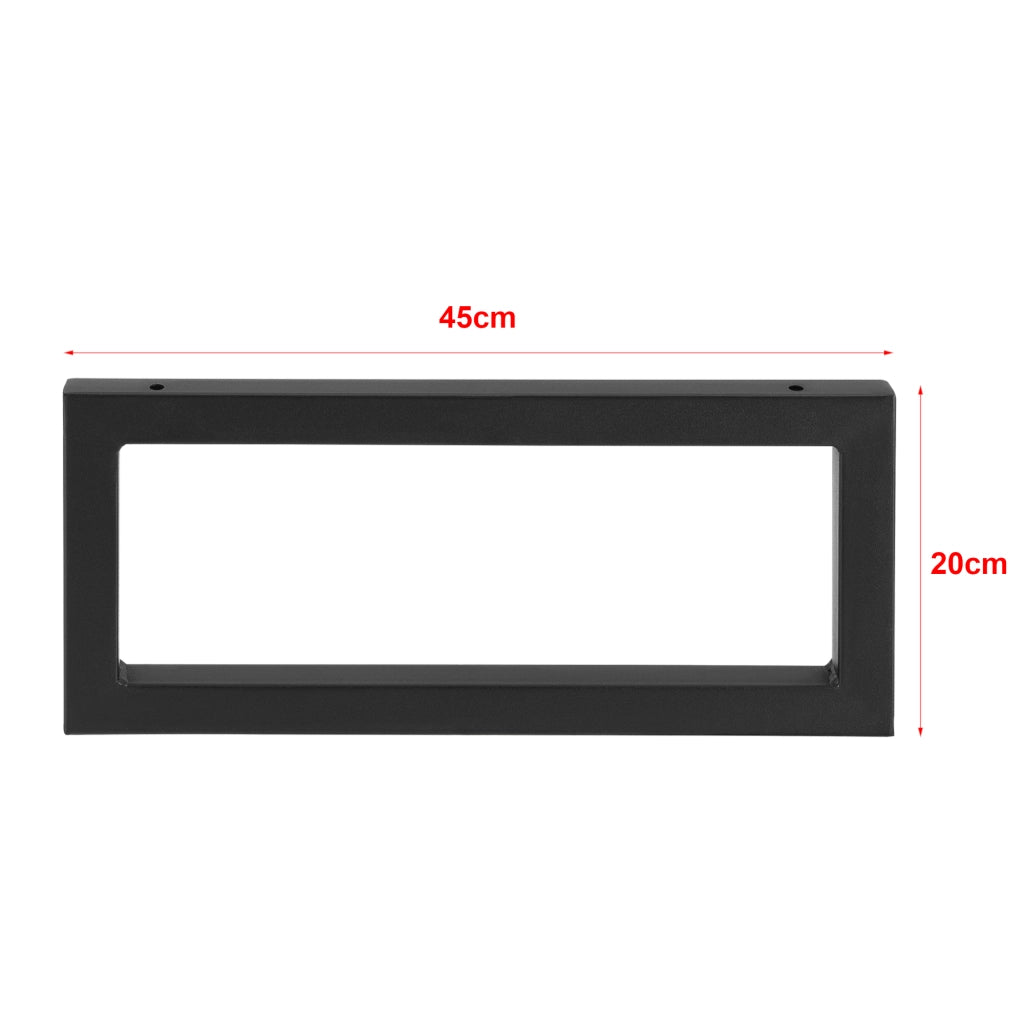 Set di 2 Supporti per Mobili Fai da Te Montaggio a Parete - (LaxA) 45x20 cm - 2 Staffe in Acciaio per Mensole/Piani di Appoggio - Supporto Fino a 50 kg - Nero opaco