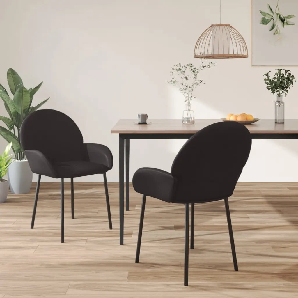 Sedie da Pranzo 2 pz | Sedie da cucina Nere in Similpelle