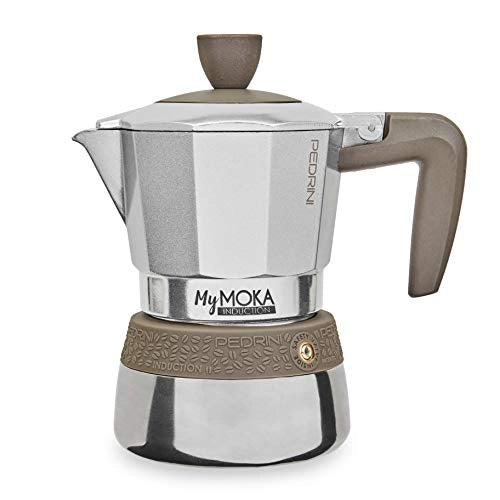 PEDRINI MY MOKA CAFFETTIERA 3 TAZZE INDUZIONE ACCIAIO INOX SILICONE BLU NOTTE