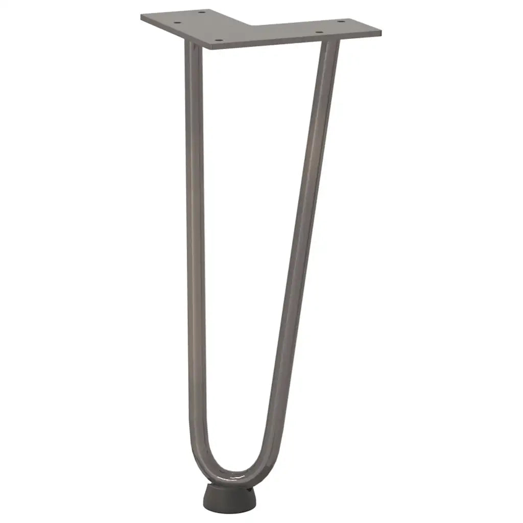 Gambe a forcina per tavolino 4 pz in acciaio naturale 30 cm in acciaio massiccio 4012419