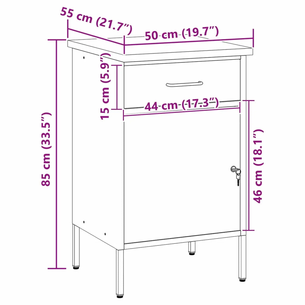 Banco da lavoro con cassetto Nero e Grigio 50 x 55 x 85 cm CFW1795644