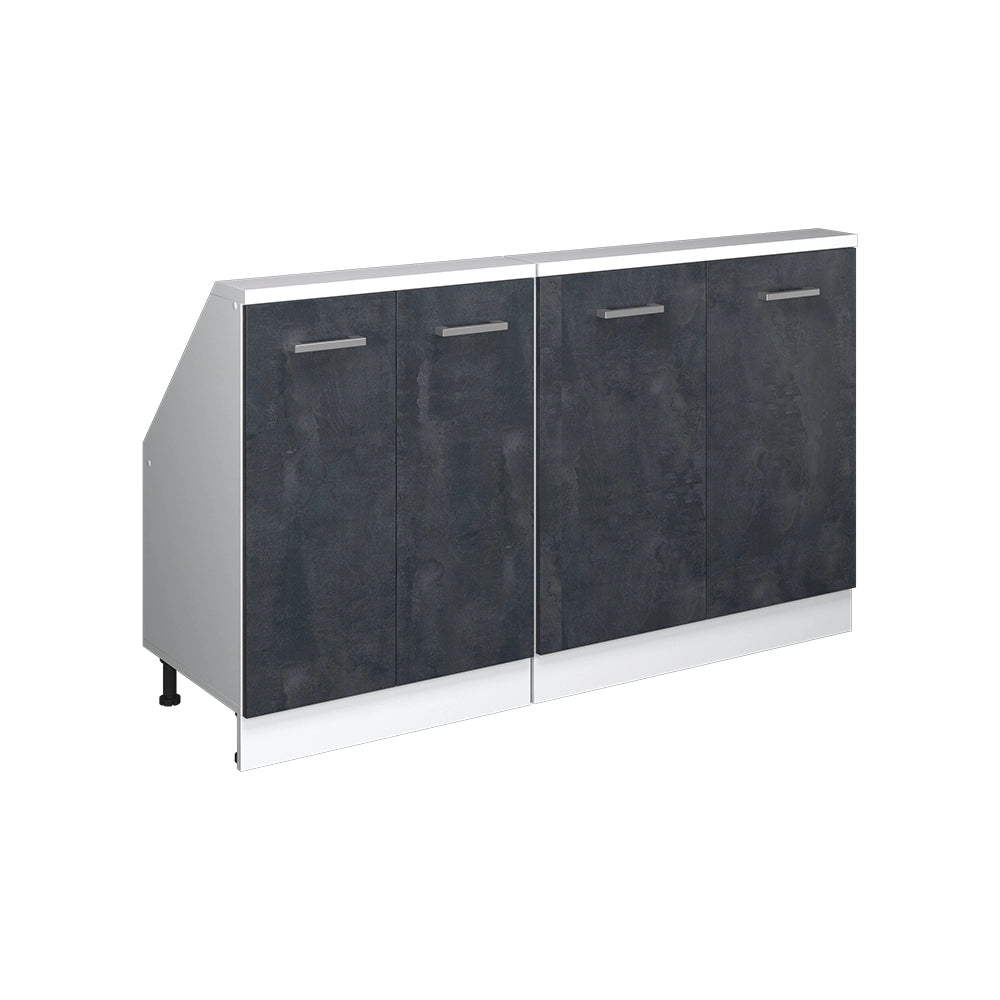 Set di mobili sottotetto Rion Calce nera/Bianco Set di 2 Vicco
