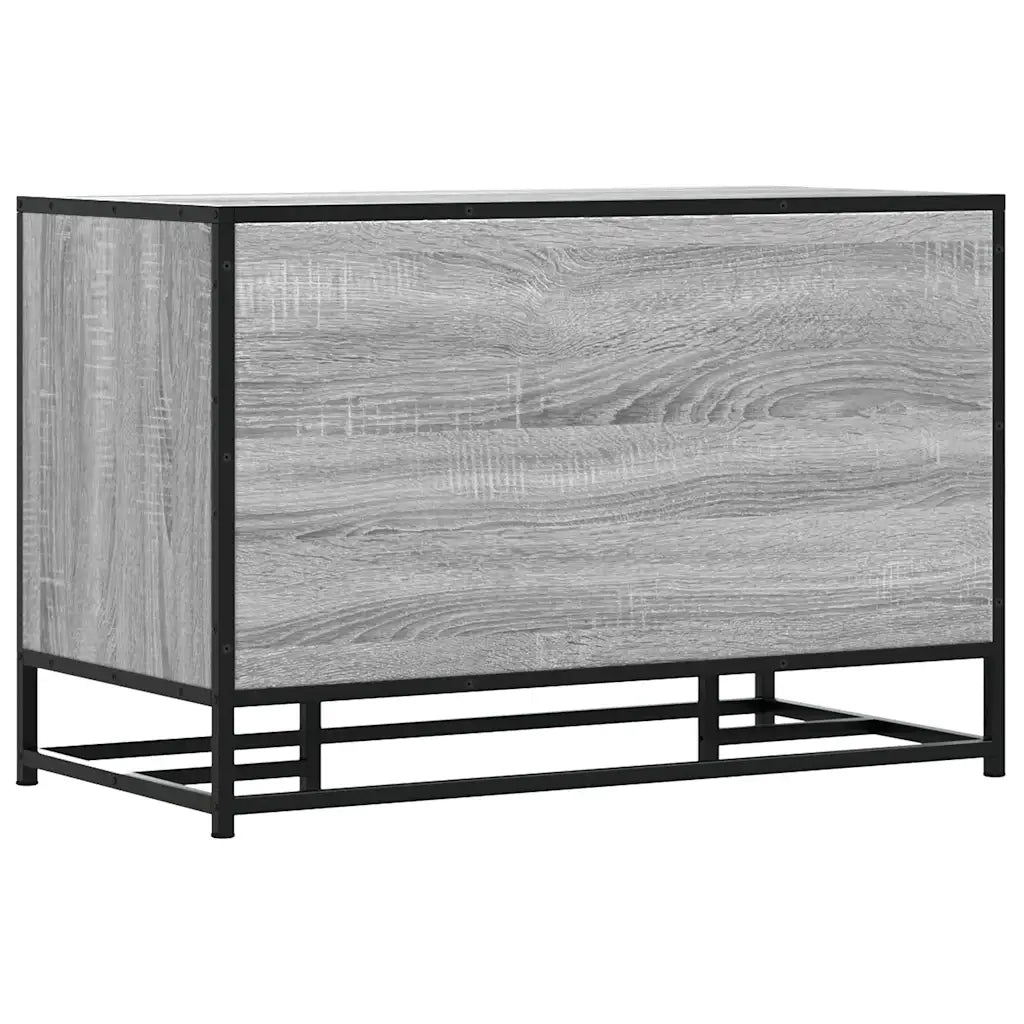 Panca Portaoggetti-Sgabello-Panca con Contenitore Grigio Sonoma Legno Multistrato e Metallo 876640