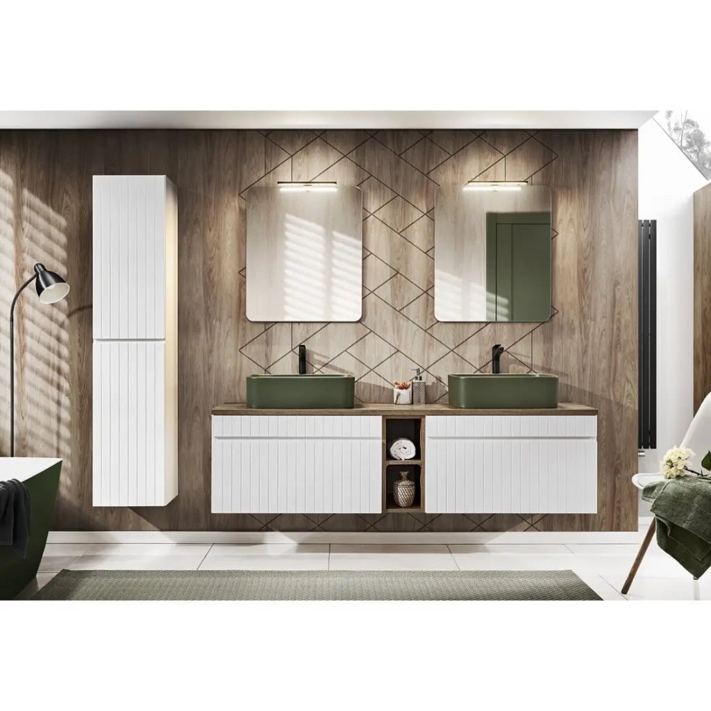 Lavabo rettangolare da appoggio 50,5x38 cm verde opaco con piletta click clack