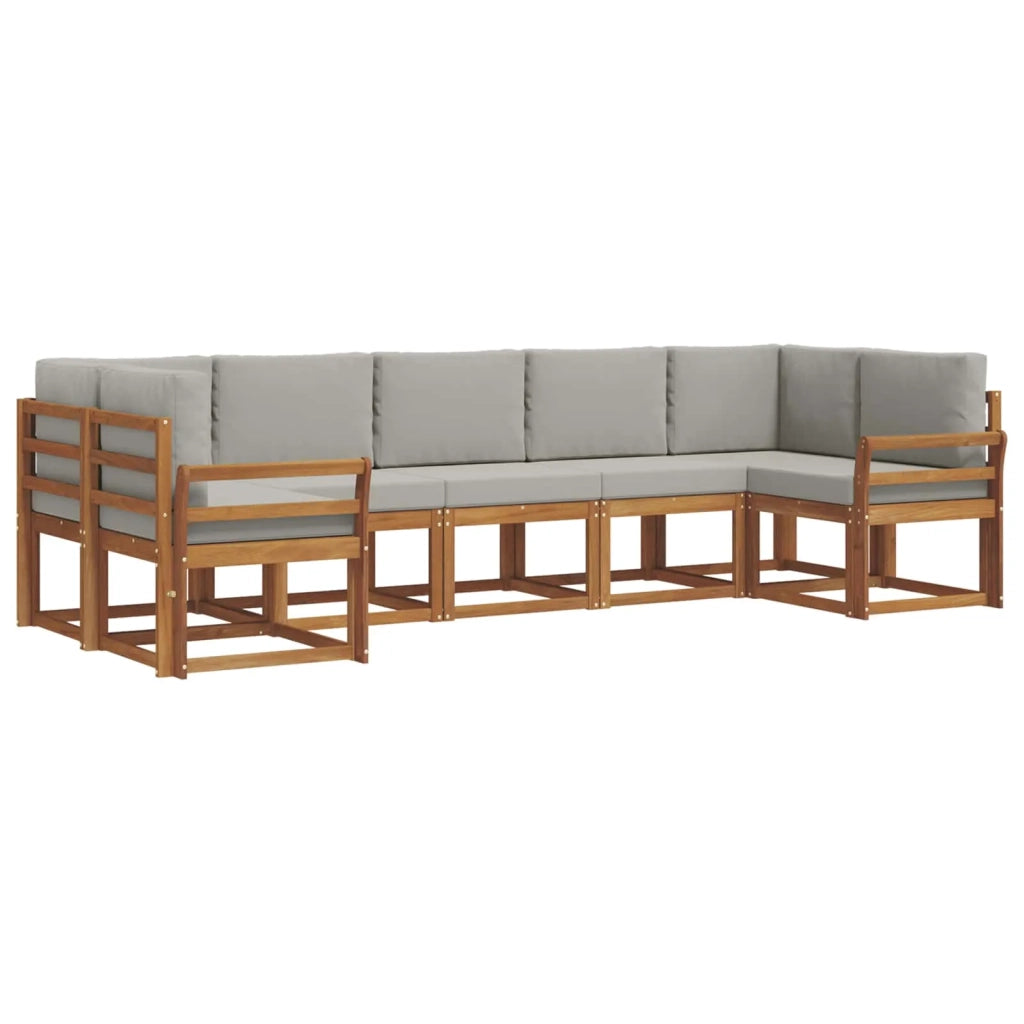 Set di divani da esterno 7 pcs Grigio Naturale e Chiaro 3366919