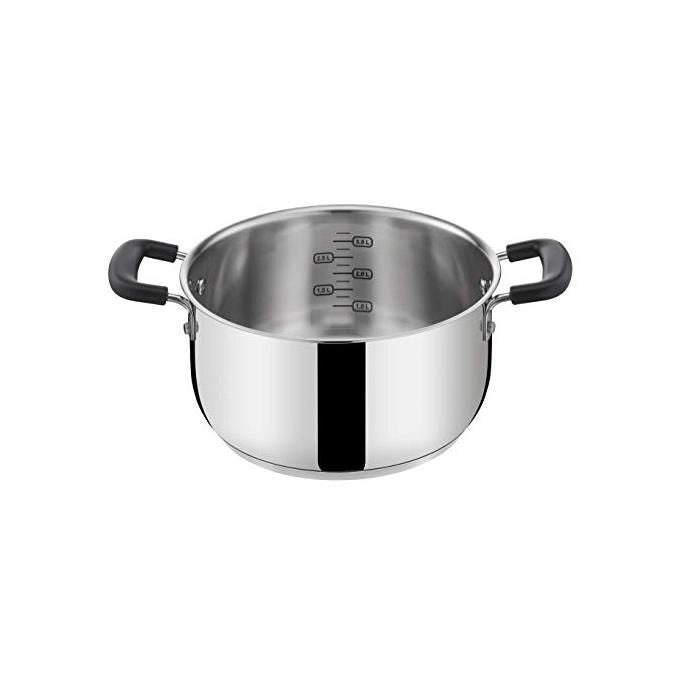 Lagostina 010717031022 Pratica Casseruola Fonda in Acciaio Inox 18-10 con Fondo Lagoseal Plus per Induzione e Forno fino a 210°C Lavabile in Lavastoviglie colore Grigio
