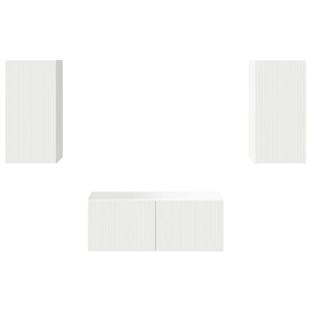 Set mobile TV Montaggio a parete 6 pcs Bianco Legno multistrato 3409060