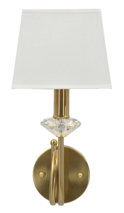 Lampada da Muro Salisburg 18x24x40 cm in Ferro e Vetro e Tessuto Oro e Bianco