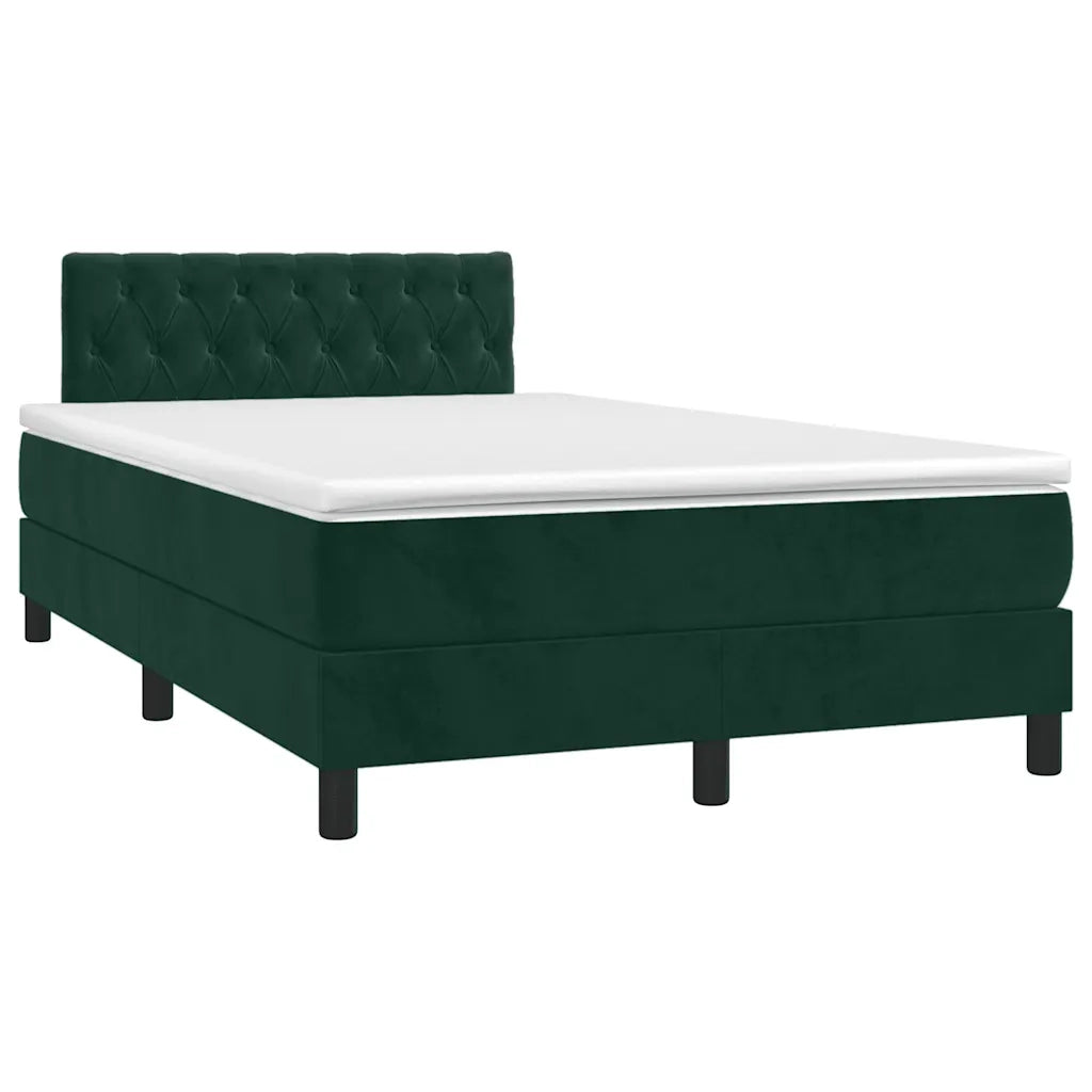 Giroletto a Molle con Materasso Verde Scuro 120x200 cm Velluto 3141476