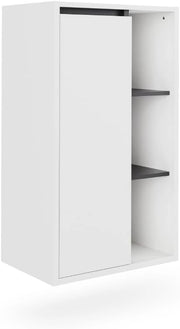 Mobiletto midi Viola, Bianco/Grigio, 50 x 86 cm con ripiani aperti, adatto per montaggio a parete e combinabile con la serie Viola