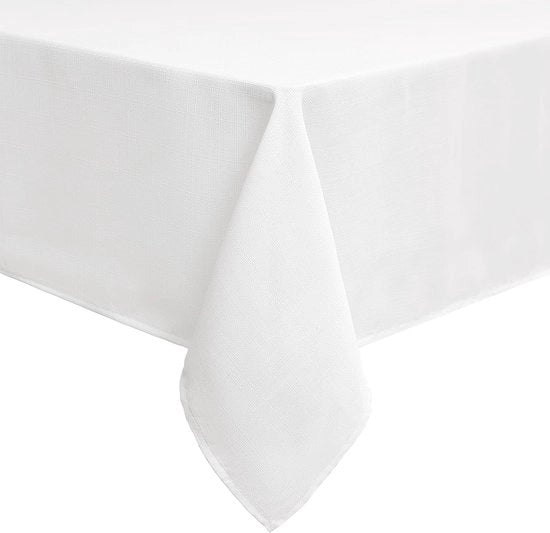 Tavolo con Finestra Latticinata Copertura Tavolo in Lino 140 x 180 cm Copertura Tavolo in Lino Copertura Tavolo Idrorepellente Copertura Tavolo Copertura Tavolo in Lino Protezione contro Macchie, Bianco