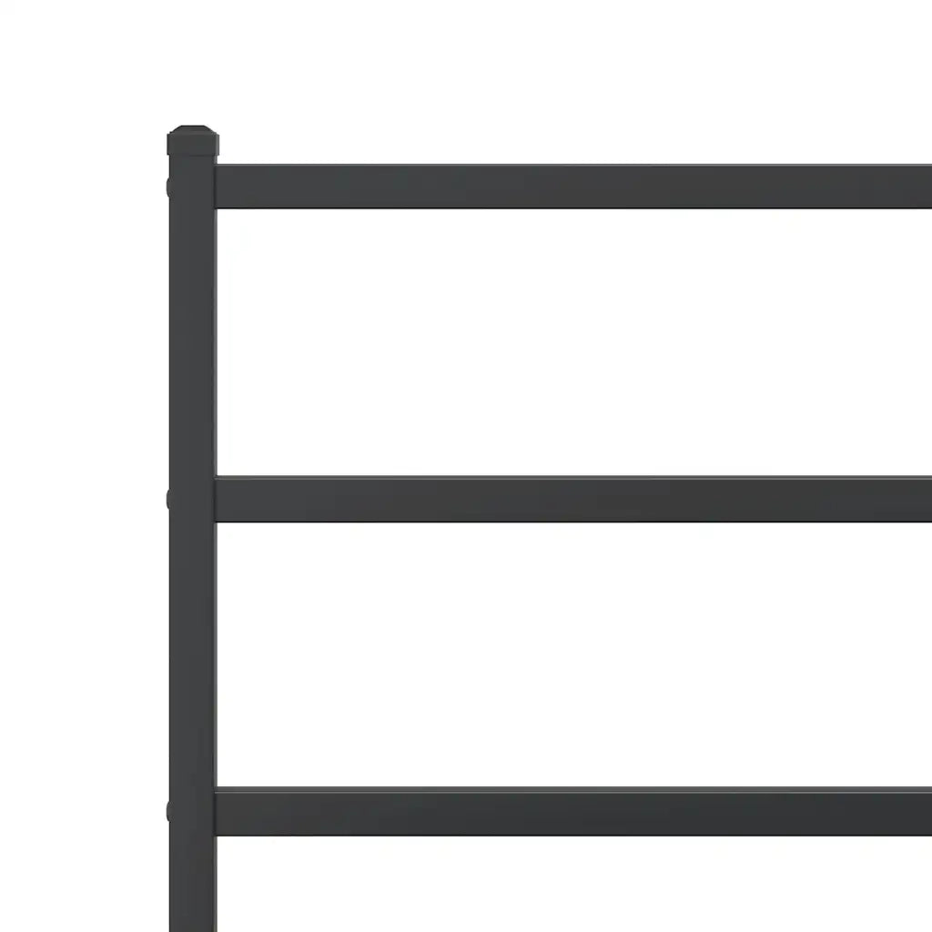 Giroletto con Testiera in Metallo Nero 120x190 cm 355362
