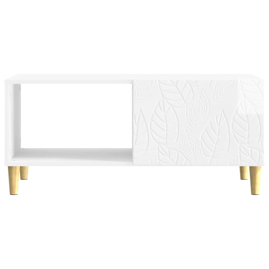 Tavolino da salotto Bianco Lucido 90 x 50 x 40 cm